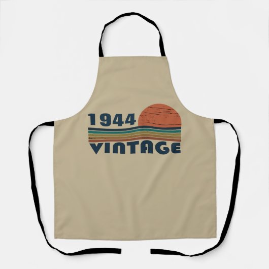 8パーソナライズされたヴィンテージ80歳の誕生日パーティー エプロン (正面)