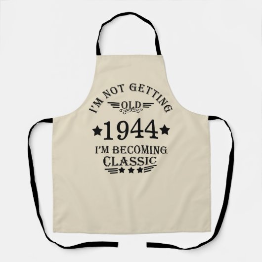 8パーソナライズされたヴィンテージ80歳の誕生日パーティー エプロン (正面)