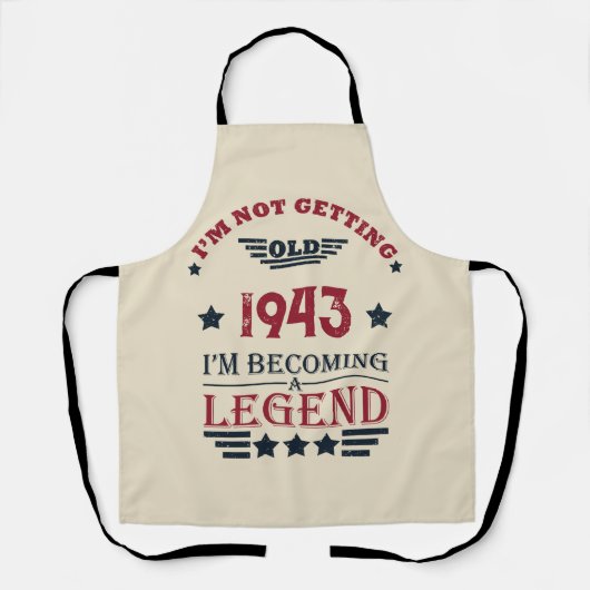 8パーソナライズされたヴィンテージ80歳の誕生日パーティー エプロン (正面)