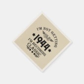 8パーソナライズされたヴィンテージ80歳の誕生日パーティー スタンダードカクテルナプキン (角)