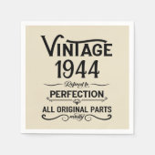 8パーソナライズされたヴィンテージ80歳の誕生日パーティー スタンダードカクテルナプキン (正面)