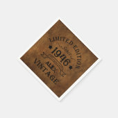 8パーソナライズされたヴィンテージ80歳の誕生日パーティー スタンダードカクテルナプキン (角)