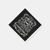 8パーソナライズされたヴィンテージ80歳の誕生日パーティー スタンダードカクテルナプキン (角)