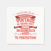 8パーソナライズされたヴィンテージ80歳の誕生日パーティー スタンダードカクテルナプキン (正面)