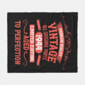 8パーソナライズされたヴィンテージ80歳の誕生日パーティー フリースブランケット (正面(横))