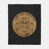 8パーソナライズされたヴィンテージ80歳の誕生日パーティー フリースブランケット (正面)
