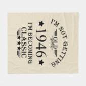 8パーソナライズされたヴィンテージ80歳の誕生日パーティー フリースブランケット (正面(横))