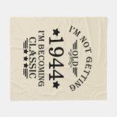 8パーソナライズされたヴィンテージ80歳の誕生日パーティー フリースブランケット (正面(横))