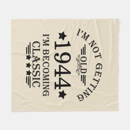 8パーソナライズされたヴィンテージ80歳の誕生日パーティー フリースブランケット (正面(横))