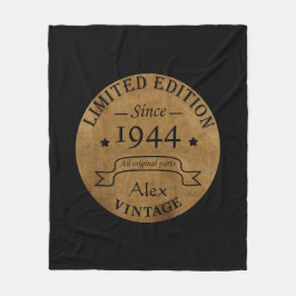 8パーソナライズされたヴィンテージ80歳の誕生日パーティー フリースブランケット