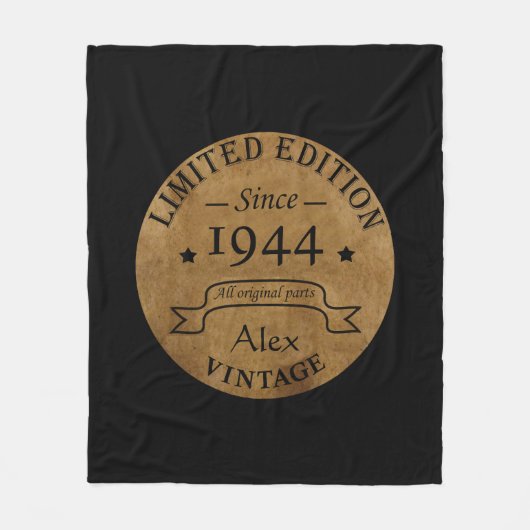 8パーソナライズされたヴィンテージ80歳の誕生日パーティー フリースブランケット (正面)