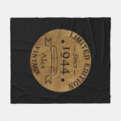 8パーソナライズされたヴィンテージ80歳の誕生日パーティー フリースブランケット (正面(横))