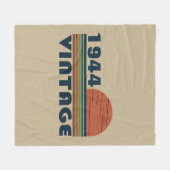 8パーソナライズされたヴィンテージ80歳の誕生日パーティー フリースブランケット (正面(横))