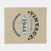 8パーソナライズされたヴィンテージ80歳の誕生日パーティー フリースブランケット (正面(横))