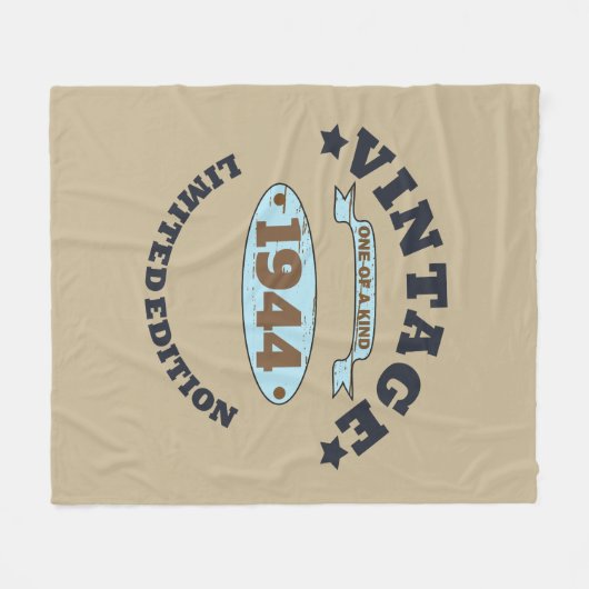 8パーソナライズされたヴィンテージ80歳の誕生日パーティー フリースブランケット (正面(横))