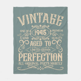 8パーソナライズされたヴィンテージ80歳の誕生日パーティー フリースブランケット