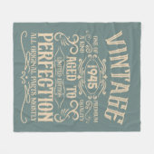 8パーソナライズされたヴィンテージ80歳の誕生日パーティー フリースブランケット (正面(横))