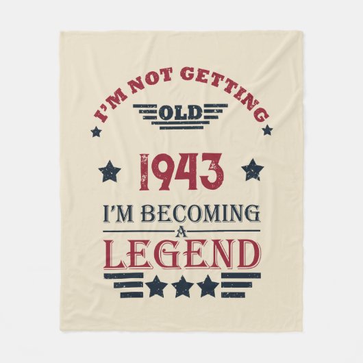 8パーソナライズされたヴィンテージ80歳の誕生日パーティー フリースブランケット (正面)