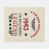 8パーソナライズされたヴィンテージ80歳の誕生日パーティー フリースブランケット (正面(横))