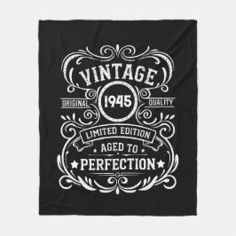 8パーソナライズされたヴィンテージ80歳の誕生日パーティー フリースブランケット
