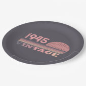 8パーソナライズされたヴィンテージ80歳の誕生日パーティー ペーパープレート (アングル)