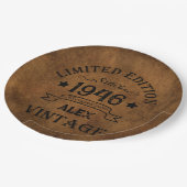 8パーソナライズされたヴィンテージ80歳の誕生日パーティー ペーパープレート (アングル)