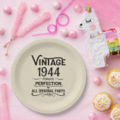 8パーソナライズされたヴィンテージ80歳の誕生日パーティー ペーパープレート (パーティー)