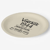 8パーソナライズされたヴィンテージ80歳の誕生日パーティー ペーパープレート (アングル)