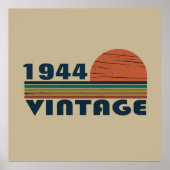 8パーソナライズされたヴィンテージ80歳の誕生日パーティー ポスター (正面)