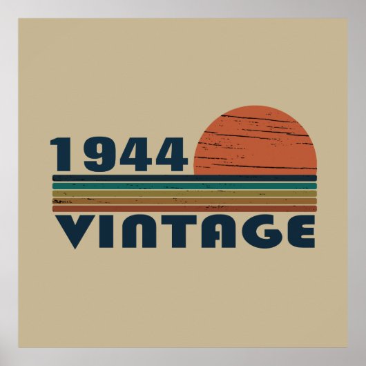 8パーソナライズされたヴィンテージ80歳の誕生日パーティー ポスター (正面)