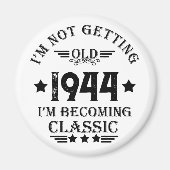 8パーソナライズされたヴィンテージ80歳の誕生日パーティー マグネット (正面)