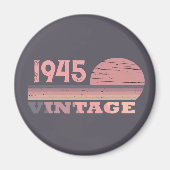 8パーソナライズされたヴィンテージ80歳の誕生日パーティー マグネット (正面)