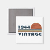 8パーソナライズされたヴィンテージ80歳の誕生日パーティー マグネット (正面/裏面)