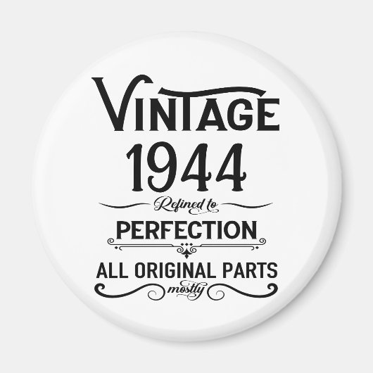 8パーソナライズされたヴィンテージ80歳の誕生日パーティー マグネット (正面)