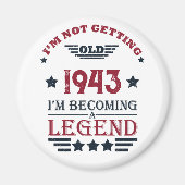 8パーソナライズされたヴィンテージ80歳の誕生日パーティー マグネット (正面)