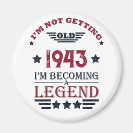 8パーソナライズされたヴィンテージ80歳の誕生日パーティー マグネット