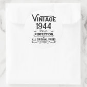 8パーソナライズされたヴィンテージ80歳の誕生日パーティー ラウンドシール (バッグ)