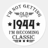 8パーソナライズされたヴィンテージ80歳の誕生日パーティー ラウンドシール (正面)