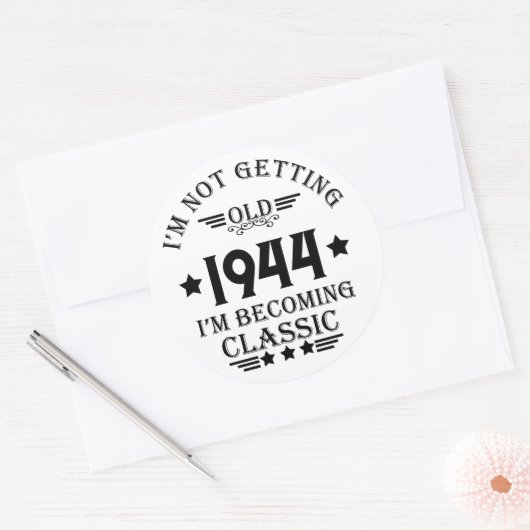 8パーソナライズされたヴィンテージ80歳の誕生日パーティー ラウンドシール (封筒)