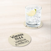 8パーソナライズされたヴィンテージ80歳の誕生日パーティー ラウンドペーパーコースター (インサイチュ)