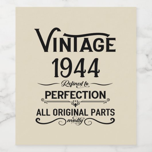 8パーソナライズされたヴィンテージ80歳の誕生日パーティー ワインラベル (シングルラベル)