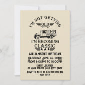 8パーソナライズされたヴィンテージ80歳の誕生日パーティー 招待状 (正面)