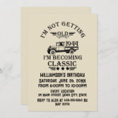 8パーソナライズされたヴィンテージ80歳の誕生日パーティー 招待状 (正面/裏面)