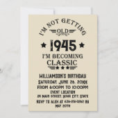 8パーソナライズされたヴィンテージ80歳の誕生日パーティー 招待状 (正面)