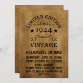 8パーソナライズされたヴィンテージ80歳の誕生日パーティー 招待状 (正面/裏面)