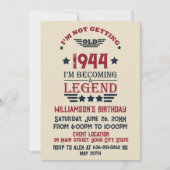 8パーソナライズされたヴィンテージ80歳の誕生日パーティー 招待状 (正面)