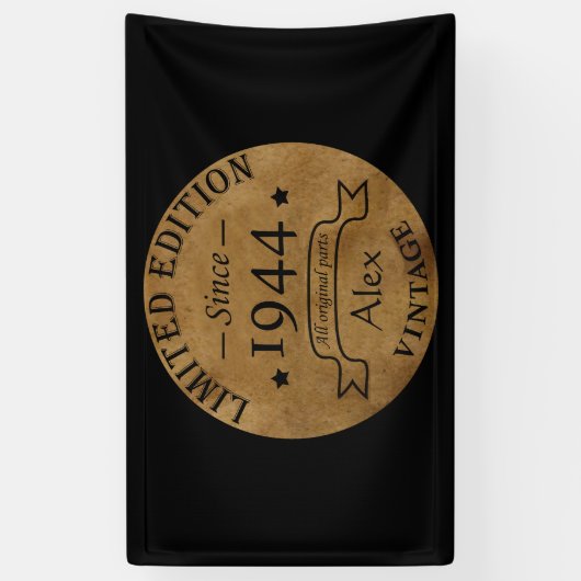 8パーソナライズされたヴィンテージ80歳の誕生日パーティー 横断幕 (縦)