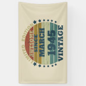 8パーソナライズされたヴィンテージ80歳の誕生日パーティー 横断幕 (縦)