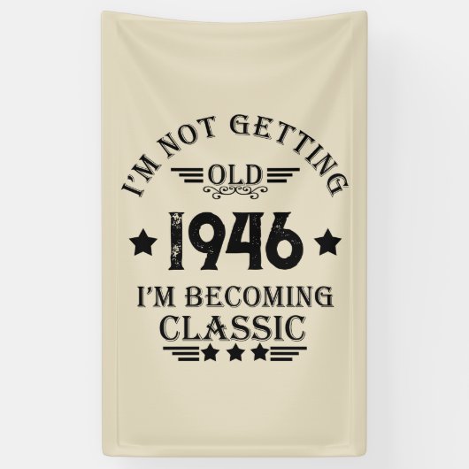 8パーソナライズされたヴィンテージ80歳の誕生日パーティー 横断幕 (縦)