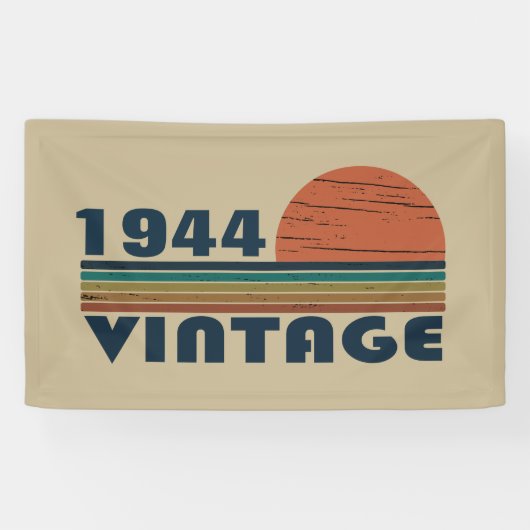 8パーソナライズされたヴィンテージ80歳の誕生日パーティー 横断幕 (横)